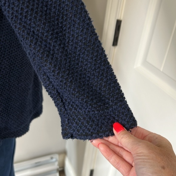 Marine Layer Birdseye Cardigan Longline Sweater Navy Jet Black Size XS - Picture 8 of 13